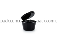 Plastic sauce boat 30 ml black with lid