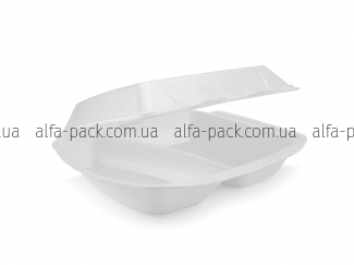 Lunch box foam polystyrene white MV-2