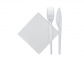 Set №02: plastic cutlery white (fork, knife, napkin)
