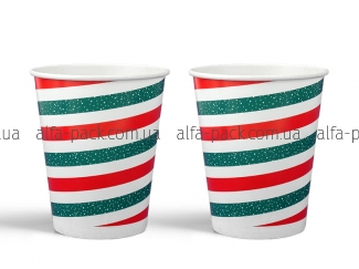 Paper cup colored with coating "New Year's holiday" 270 ml