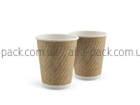 White KRAFT PAPER CUP WITH EMBOSSED "DIAGONAL" 180 ML
