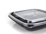 Container 375 ml black + lid to container 160*160 mm transparent