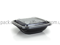 Container 500 ml black + lid to container 160*160 mm transparent