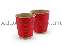 Ripple cup kraft 270 ml. (red) F-WAVE