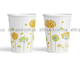 COLORED PAPER CUP 270 ML "Flowers"