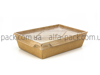 Container 700 ml Kraft with plastic lid