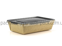 CONTAINER CRYSTAL BOX 800 ML IN BLACK AND KRAFT COLOR