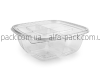 Transparent container (4 sections) 1050 ml with a lid