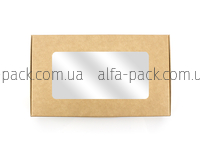 Paper container with a window 197*115*40 kraft-white