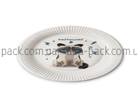 Disposable paper plate Hungry cat