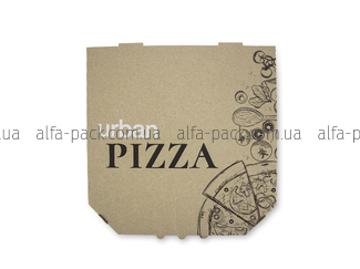 Коробка для піци бура з лого URBAN 300*300*39, 100 шт/уп