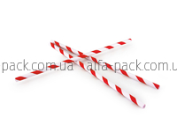 Red paper straw striped