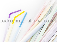 Corrugated straws color in individual packaging
