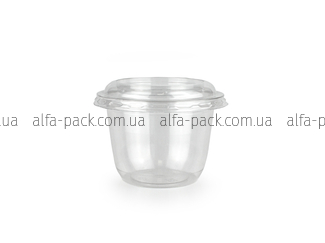 Round sauce boat 120 ml transparent 76x52 mm with lid