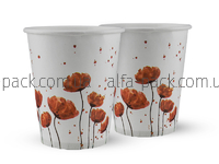 Color paper cup 270 ml Рoppies