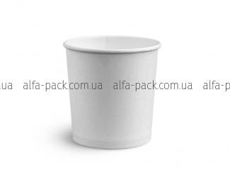 Soup bowl 360 ml white with plastic lid