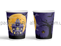 Color paper cup 270 ml "Halloween" Castle